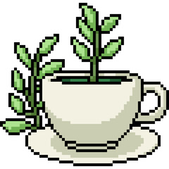 Poster - pixel art of healthy drink cup