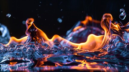 Wall Mural - Abstract Fire and Water Photography