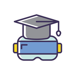 Virtual reality education vector icon