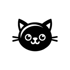 Poster - mascot cat head pet silhouette icon vector illustration template design