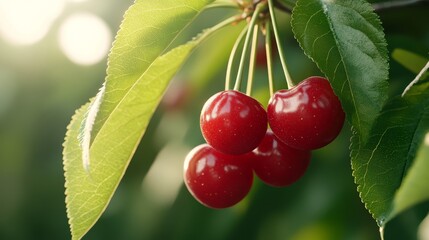 Cherries ripe and red, Swiftly gone with summer's breeze, Ephemeral fruit