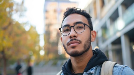 Wall Mural - Portrait of a sociology student conducting field research in a diverse community