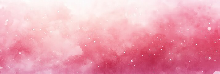 Wall Mural - Pink Watercolor Sky with Stars