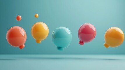 Canvas Print - Colorful Balls on Blue Background.