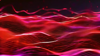 Poster - Abstract Red and Pink Waves