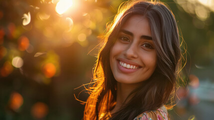 Canvas Print - young beautiful indian woman smiling