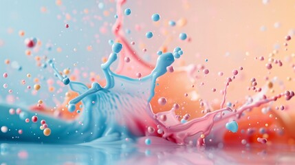 Poster - high-definition image of paint droplets in water, color diffusion, frozen moment,