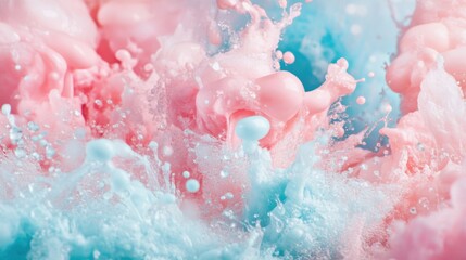 Poster - Colorful paint splashes merge beautifully in water, creating an artistic and vibrant display