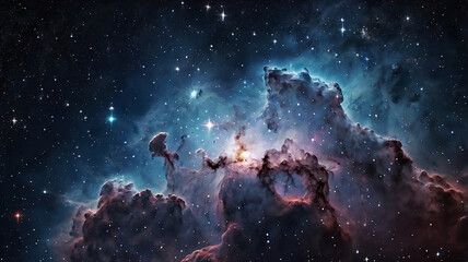 Abstract background is space with star nebula. Vector