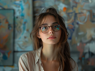 Professional portrait of a business woman, casual attire with a creative twist, office background. Startup and small business entrepreneur with happiness and business growth feeling working success