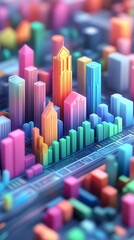 Aufkleber - Abstract colorful city skyline.