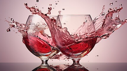 Canvas Print - Abstract splashing of red wine.  