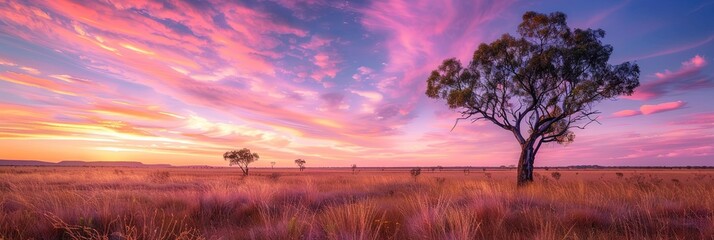 Wall Mural - Australian outback landscape photo sunset