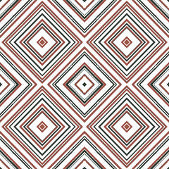 Wall Mural - Retro colorful modern ikat tribal seamless pattern. Aztec geometric art ornament, ethnic print. Design for carpet, fabric, dress, textile, apparel. Digital printing. Vector illustration