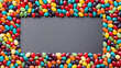 © Tark - Frame made of jelly beans, space for text. Generative AI