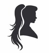 © Ben Kuang - Silhouette of a young woman with long, flowing hair in profile view.