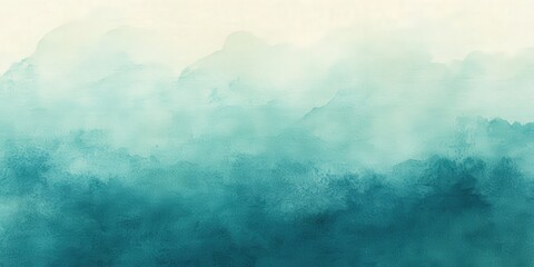 Wall Mural - Abstract Watercolor Background with Teal and White Gradient