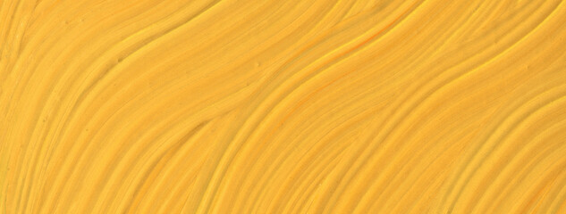 Wall Mural - Abstract fluid art background yellow colors. Liquid marble. Acrylic painting with golden gradient.