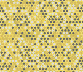 Poster - hexagon vector pattern. rounded hexagons mosaic pattern with inner solid cells. hexagon shapes. mult