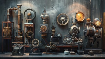 Poster - Old machinery stands as testaments to human innovation and industrial progress.