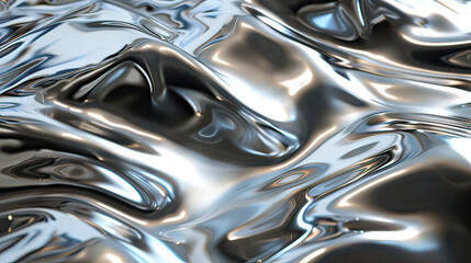 Wall Mural - Glossy Metallic Surface Texture Reflective Metallic Background AI Generative