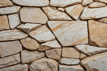 Background with Arrangement of Natural Cream-Colored Stone