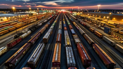Poster - Rail yards with centralized dispatching and traffic control centers coordinate train movements and optimize scheduling efficiencies.