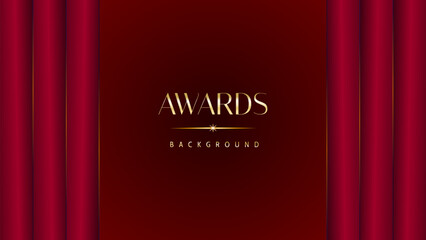 Wall Mural - Red maroon golden royal awards graphics background. Golden sidelines. Modern template grand luxury premium corporate abstract design template trophy banner certificate.	
