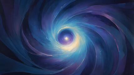 Poster - abstract blue background with spiral, ai generated