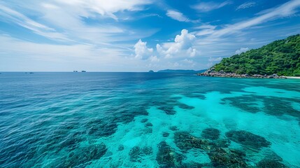 Canvas Print - Breathtaking Scenic Island Hopping Tour in the Similan Islands with Crystal Clear Waters and Vibrant Marine Life