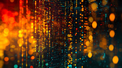 Wall Mural - Abstract digital wallpaper of a streaming data matrix that could be a best-seller background, representing concepts like cybersecurity and information