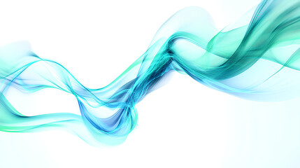 Wall Mural - abstract glowing light effect, curved lines in blue and green colors isolated on white background