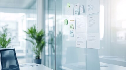 Poster - A side-by-side comparison of the benefits and drawbacks of passive investing is shown on a large whiteboard, leaving plenty of blank space around for further annotations or information.
