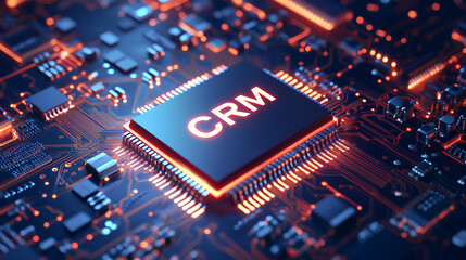 Poster - An illustration of a microchip on a circuit board with 