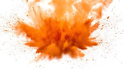 Wall Mural - bright orange paint color powder festival explosion burst isolated white background