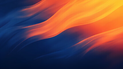 Poster - Dark blue and orange gradient abstract background banner with blur 