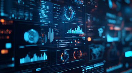 Fototapete - Data Science for Business Intelligence, data science for business intelligence with an image depicting analysts creating dashboards and reports to provide actionable insights to business stakeholders