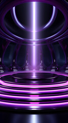 futuristic stage podium purple black colour stripe