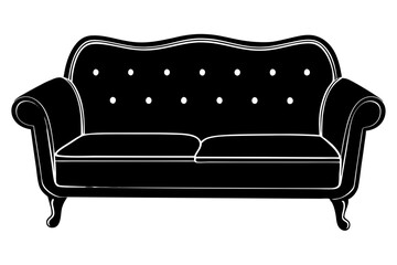 Wall Mural - Sofa vector silhouette, Couch sofa furniture icon
