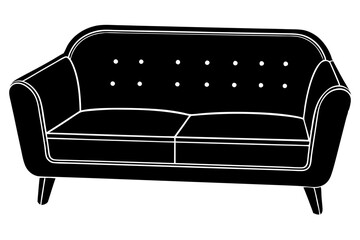 Wall Mural - Sofa vector silhouette, Couch sofa furniture icon
