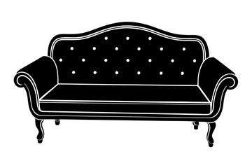 Wall Mural - Sofa vector silhouette, Couch sofa furniture icon
