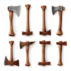 Poster - Axe icon, ax symbol, 3d realistic hatchet sign, cleaver emblem, woodcutter equipment, tomahawk pictogram