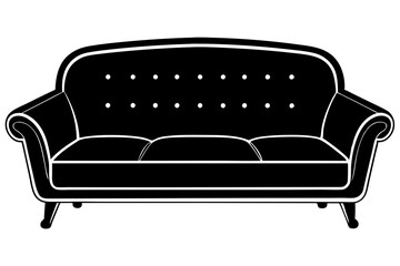 Wall Mural - Sofa vector silhouette, Couch sofa furniture icon
