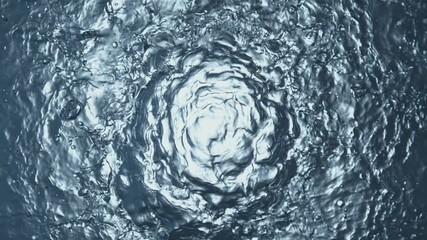 Aufkleber - Super Slow Motion of Water Whirl in Detail. Filmed on High Speed Cinema Camera, 1000 fps. Texture of Water Tunnel, Shot from Above.