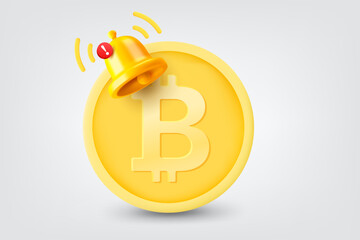 Poster - Calculator with crypto currency coin. Vector 3d illustration
