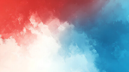 Wall Mural - Red, blue and white rough painted gradient background 