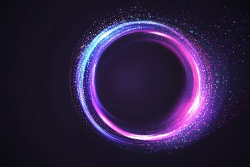 Poster - An innovative digital tech circle on a dark background. The concept of big data and technology has been visualized in 3D.