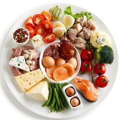 Wall Mural - Healthy Food Plate with Various Ingredients