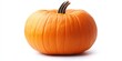 © Alexander Chaykin - A single orange pumpkin sitting on a clean white surface, ideal for autumn and harvest-themed designs