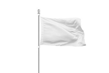Aufkleber - Isolated, transparent white flag on a flagpole, ideal for mockup purposes. Perfect for showcasing designs, logos, or branding with a clean and versatile presentation